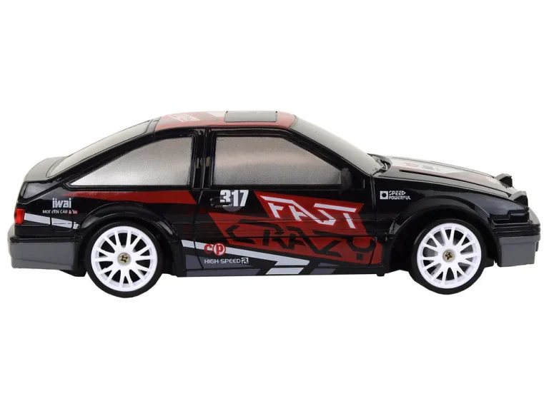 Sportski Automobil Na Daljinsko Upravljanje R/c 1:24 Crni Zamjenjivi Kotači 4