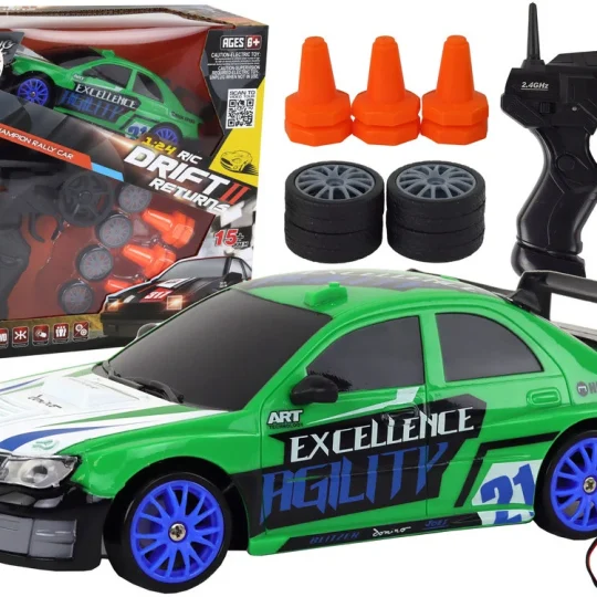 Sportski Automobil Na Daljinsko Upravljanje R/c 1:24 Zeleni Izmjenjivi Kotači 1