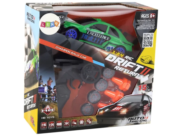Sportski Automobil Na Daljinsko Upravljanje R/c 1:24 Zeleni Izmjenjivi Kotači 6
