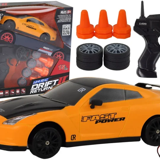 Sportski Automobil Na Daljinsko Upravljanje R/c 1:24 Žuti Izmjenjivi Kotači 1