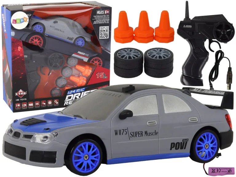 Sportski Automobil Na Daljinsko Upravljanje R/c 1:24 Sivi, Zamjenjivi Kotači 1