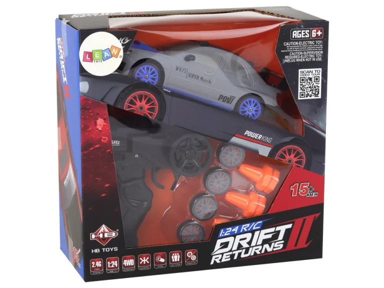 Sportski Automobil Na Daljinsko Upravljanje R/c 1:24 Sivi, Zamjenjivi Kotači 7