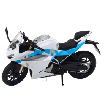 Sportski Motocikl Metalna Svjetla Zvuci Bijelo Plavo 1:12 2