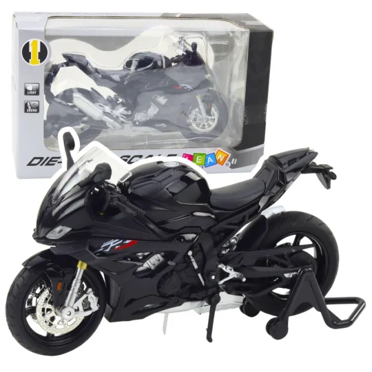 Sportski Motocikl Metalna Svjetla Zvuci Crno S1000 1:12 1