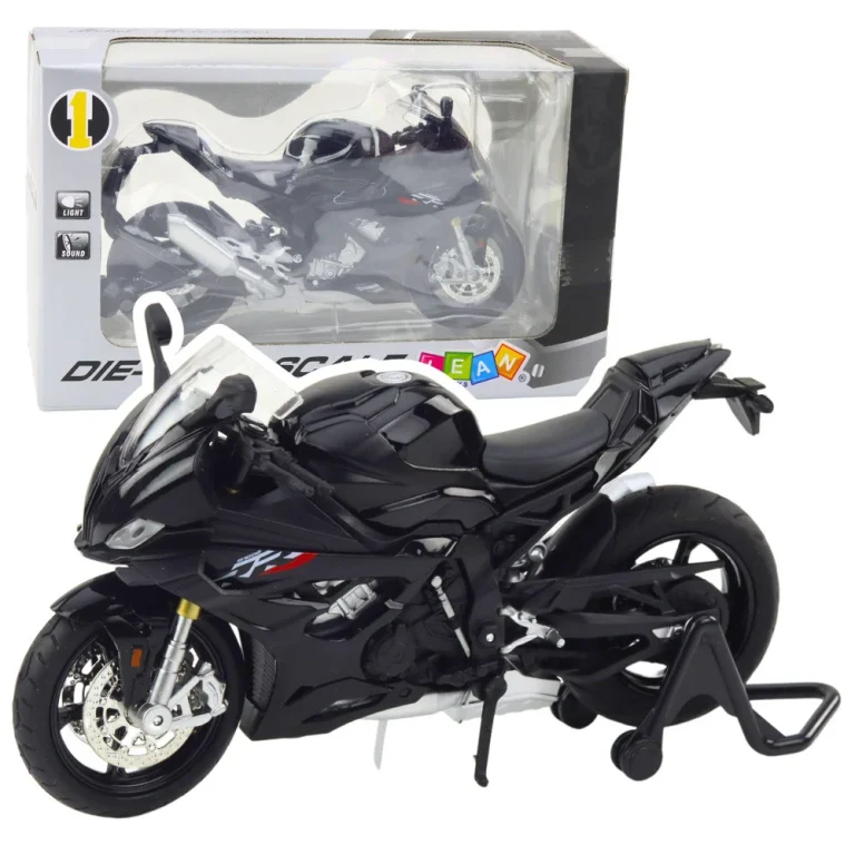 Sportski Motocikl Metalna Svjetla Zvuci Crno S1000 1:12 1