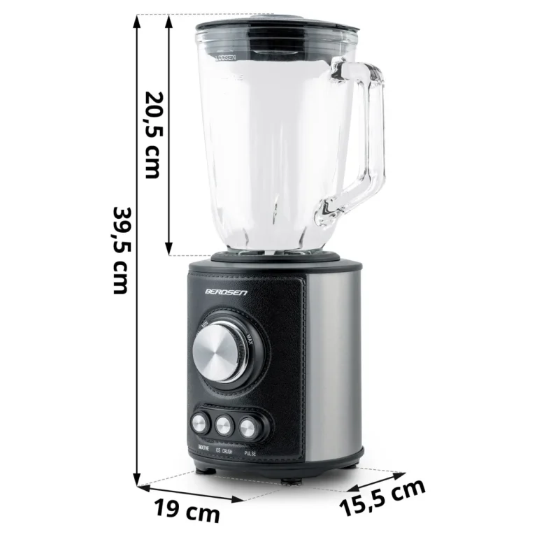 Stakleni Blender Za Smoothieje, Koktele, Drobljenje Leda, 1,5 L, 800 W, Bd 751, Berdsen, Crni 15