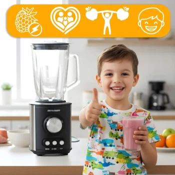 Stakleni Blender Za Smoothieje, Koktele, Drobljenje Leda, 1,5 L, 800 W, Bd 751, Berdsen, Crni 7