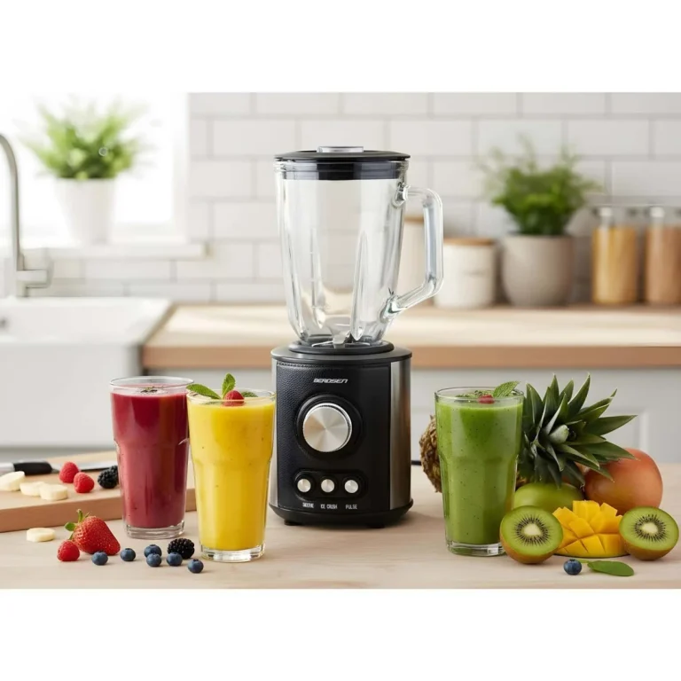 Stakleni Blender Za Smoothieje, Koktele, Drobljenje Leda, 1,5 L, 800 W, Bd 751, Berdsen, Crni 8