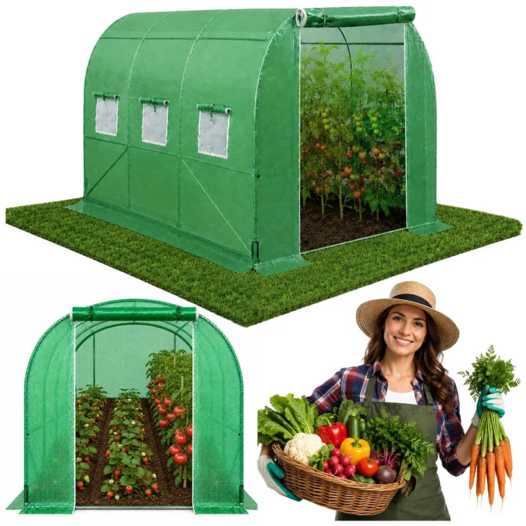 Staklenik Za Povrće, Zeleni Uv Prozori, 3,5x2x2m, 7m² 1