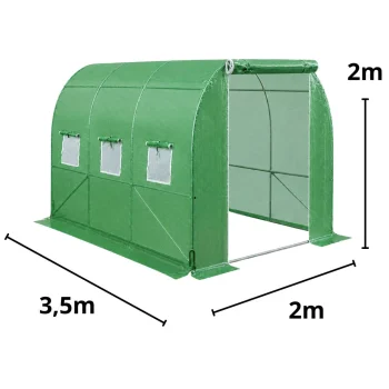 Staklenik Za Povrće, Zeleni Uv Prozori, 3,5x2x2m, 7m² 5