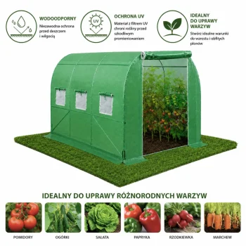 Staklenik Za Povrće, Zeleni Uv Prozori, 3,5x2x2m, 7m² 8