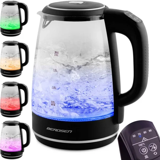 Stakleno Kuhalo Za Vodu Berdsen Bd 702, 2 L, Crno 1