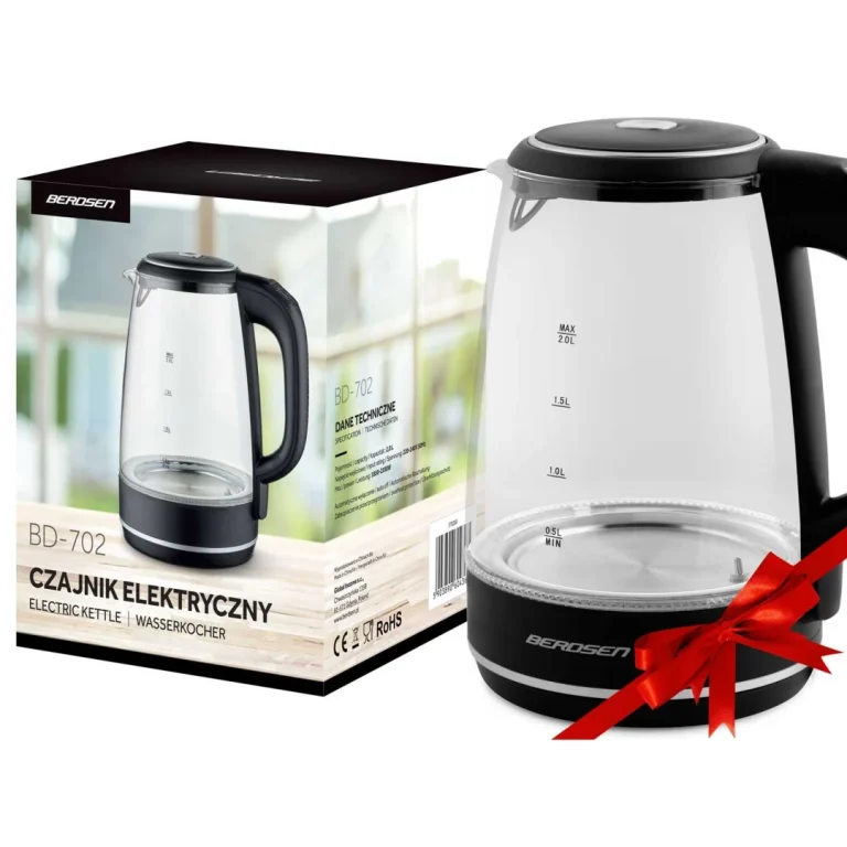 Stakleno Kuhalo Za Vodu Berdsen Bd 702, 2 L, Crno 12