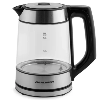 Stakleno Kuhalo Za Vodu Berdsen Bd 704, 1,7 L, Crno Srebrno 3