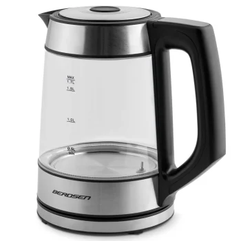 Stakleno Kuhalo Za Vodu Berdsen Bd 704, 1,7 L, Crno Srebrno 4