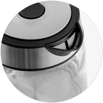 Stakleno Kuhalo Za Vodu Berdsen Bd 704, 1,7 L, Crno Srebrno 5