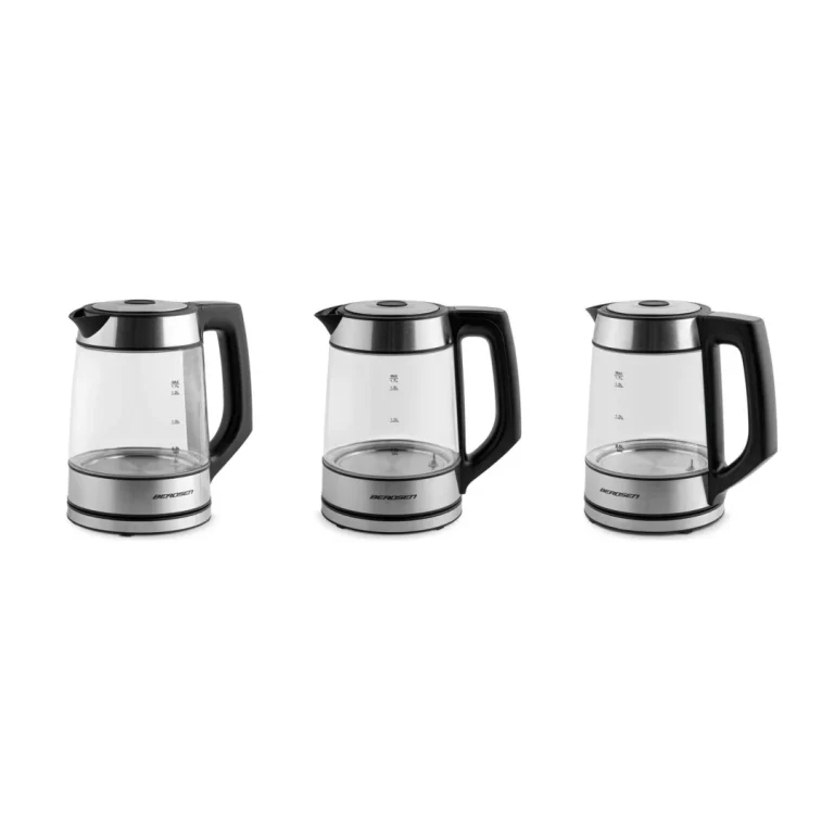 Stakleno Kuhalo Za Vodu Berdsen Bd 704, 1,7 L, Crno Srebrno 9