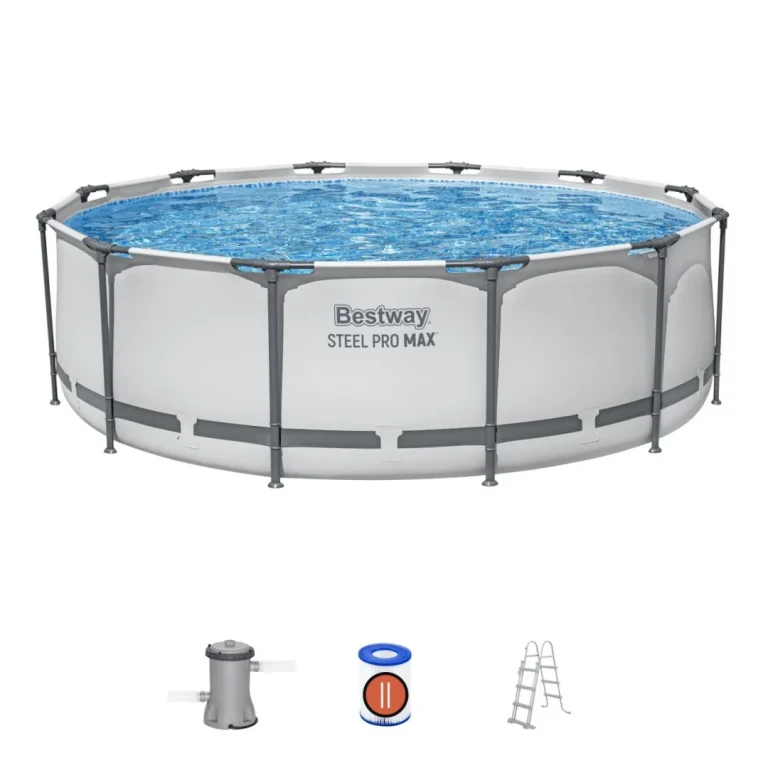 Steel Pro Max 366x100 Sivi Bazen S Okvirom, 3,6 M Bestway 4 U 1 + Pumpa, Filter + Ljestve 1