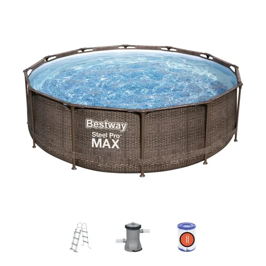 Steel Pro Max 366x100 Smeđi Bazen S Okvirom, 3,6 M Bestway 4 U 1 + Pumpa, Filter + Ljestve 1