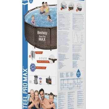 Steel Pro Max 366x100 Smeđi Bazen S Okvirom, 3,6 M Bestway 4 U 1 + Pumpa, Filter + Ljestve 8