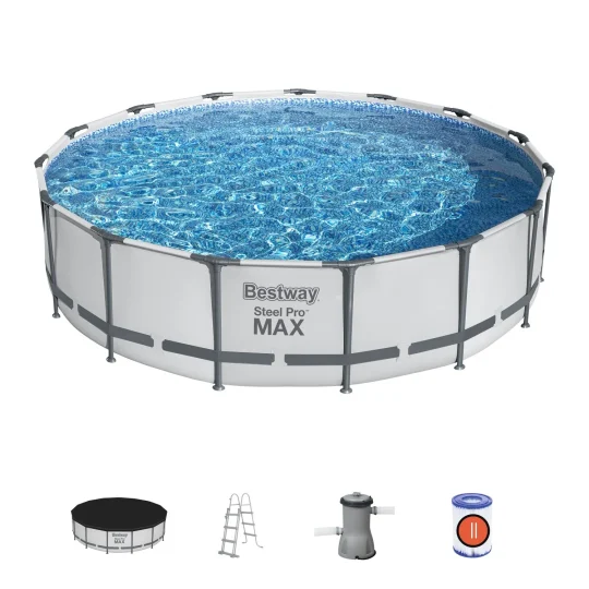 Steel Pro Max 457x107 15ft Bestway 5u1 Bazen S Okvirom + Pumpa + Ljestve + Pokrov 1