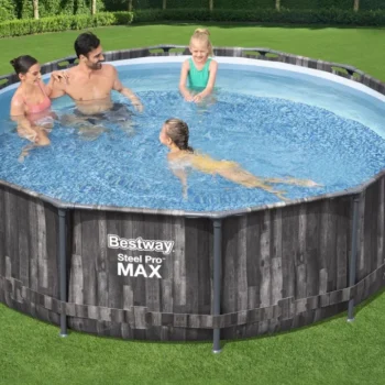 Steel Pro Max Bazen S Okvirom 366x100, Imitacija Drva, 3,6 M, Bestway 4 U 1, Pumpa, Filter, Ljestve 2