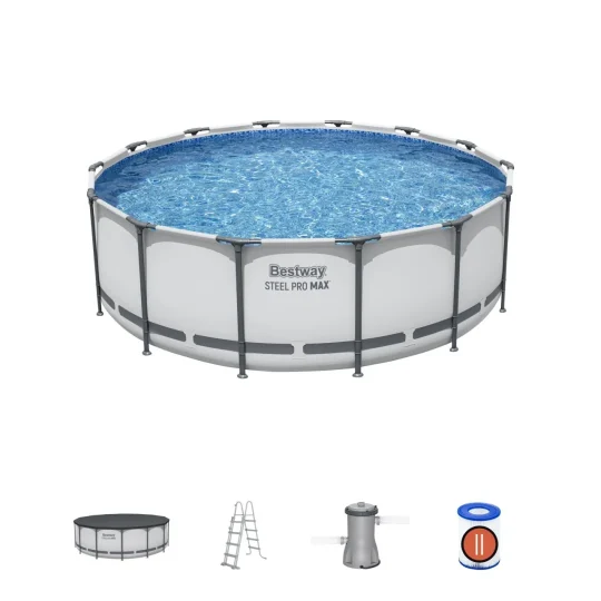 Steel Pro Max Bazen S Okvirom 427x122 Sivi 14ft Bestway 5u1 + Pribor 1
