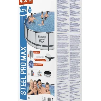 Steel Pro Max Bazen S Okvirom 457x107 Cm, 15 Stopa, Sivi Bestway 5 U 1 + Pribor 8