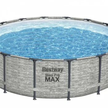 Steel Pro Max Bazen S Okvirom 488x122, Imitacija Kamena, 16 Stopa, Bestway 5 U 1 + Pribor 2
