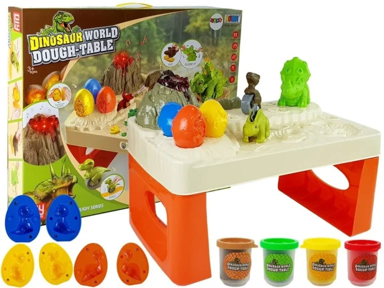 Stol Za Play Dough S Vulkanom I Jajima Dinosaura 1