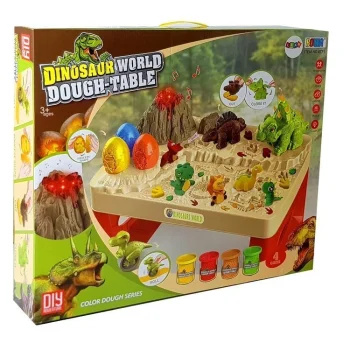 Stol Za Play Dough S Vulkanom I Jajima Dinosaura 11