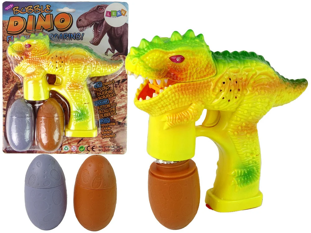 Stroj Za Mjehuriće Dinosaur, žuti, 2 Jaja Tekućine 1