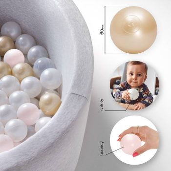 Suhe Kuglice Za Bazen, 6 Cm, Set Od 200: Biserne, Zlatne, Biserno Svijetlo Ružičaste 8