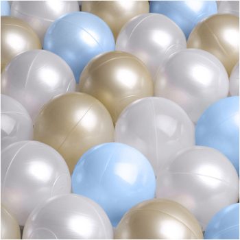 Suhe Kuglice Za Bazen, 6 Cm, Set Od 200 Komada: Biserne, Zlatne, Svijetloplave 2
