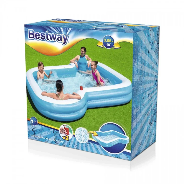 Sunsational Napuhani Bazen Za Obitelj 305x274x46cm Bestway + 2 Mjesta Za Piće 8