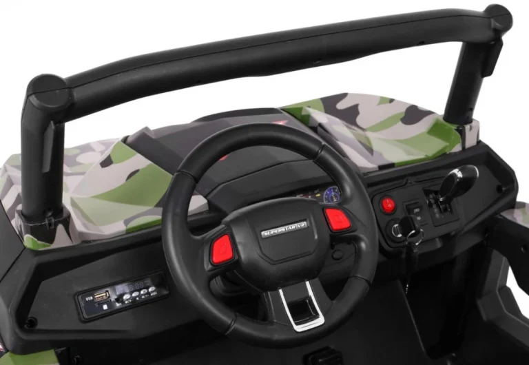 Superstar Kolica Za Djecu Moro + 4x4 Pogon + Daljinski Upravljač + Nosač Za Prtljagu + Mp3, Crna 11