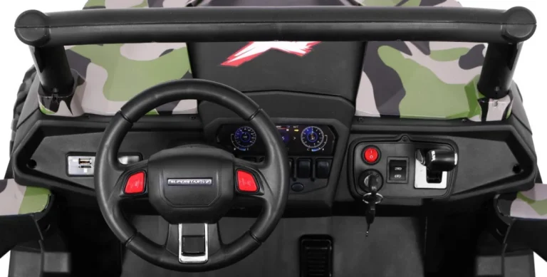 Superstar Kolica Za Djecu Moro + 4x4 Pogon + Daljinski Upravljač + Nosač Za Prtljagu + Mp3, Crna 7