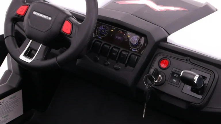 Superstar Kolica Za Djecu Bijela + 4x4 Pogon + Daljinski Upravljač + Nosač Za Prtljagu + Mp3 Led + 13