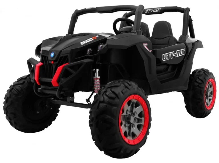 Superstar Kolica Za Djecu Crna + 4x4 Pogon + Daljinski Upravljač + Nosač Za Prtljagu + Mp3 Led + 1
