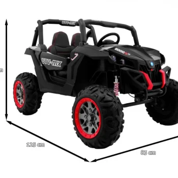 Superstar Kolica Za Djecu Crna + 4x4 Pogon + Daljinski Upravljač + Nosač Za Prtljagu + Mp3 Led + 2