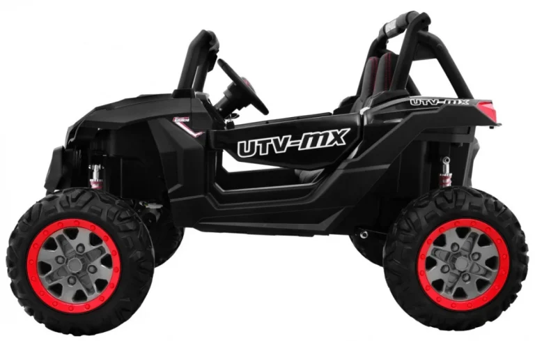 Superstar Kolica Za Djecu Crna + 4x4 Pogon + Daljinski Upravljač + Nosač Za Prtljagu + Mp3 Led + 4