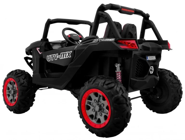 Superstar Kolica Za Djecu Crna + 4x4 Pogon + Daljinski Upravljač + Nosač Za Prtljagu + Mp3 Led + 5