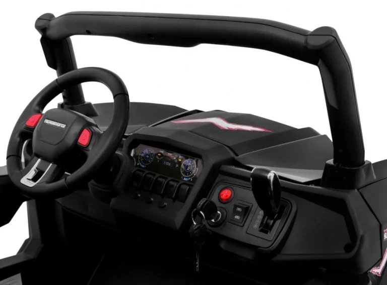 Superstar Kolica Za Djecu Crna + 4x4 Pogon + Daljinski Upravljač + Nosač Za Prtljagu + Mp3 Led + 9