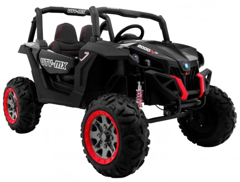Superstar Kolica Za Djecu Crna + Mp4 + 4x4 Pogon + Daljinski Upravljač + Nosač Za Prtljagu + Led + 2