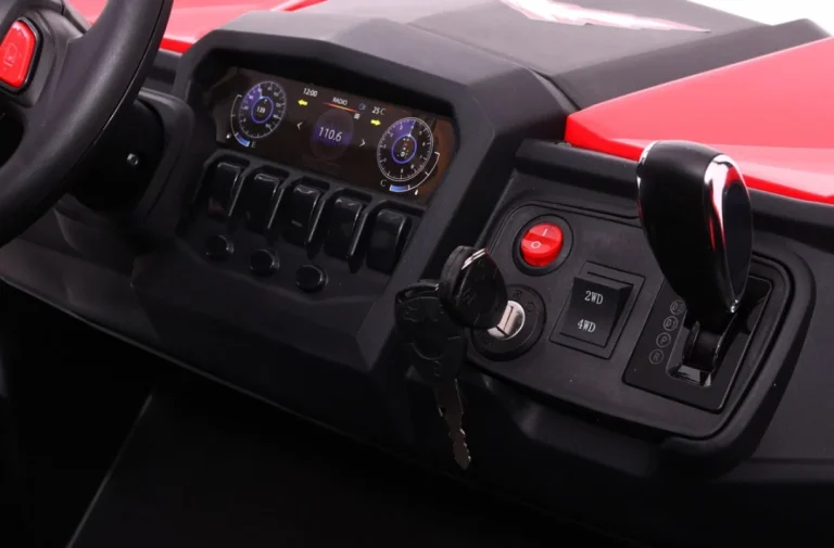 Superstar Kolica Za Djecu Crvena + 4x4 Pogon + Daljinski Upravljač + Nosač Za Prtljagu + Mp3 Led + 11