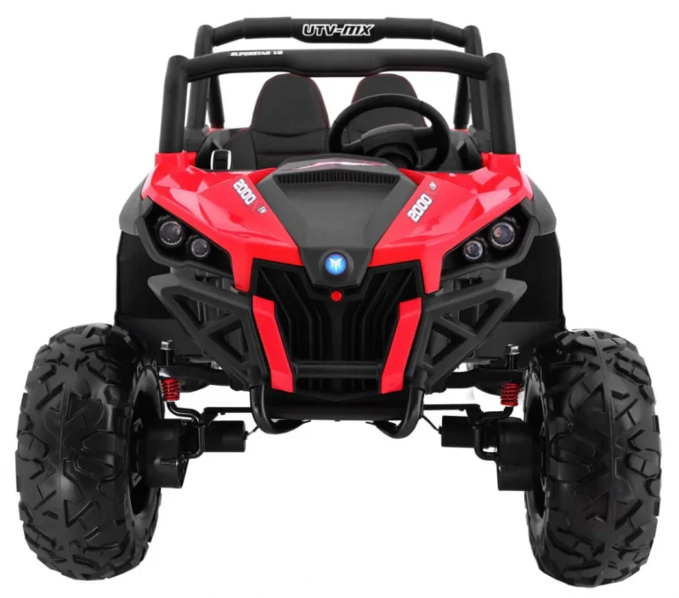 Superstar Kolica Za Djecu Crvena + 4x4 Pogon + Daljinski Upravljač + Nosač Za Prtljagu + Mp3 Led + 2