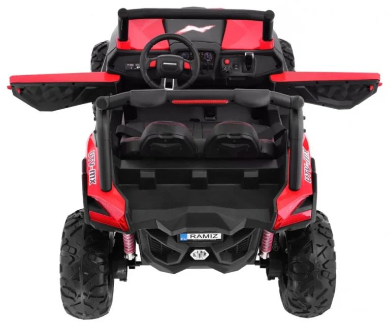 Superstar Kolica Za Djecu Crvena + 4x4 Pogon + Daljinski Upravljač + Nosač Za Prtljagu + Mp3 Led + 4