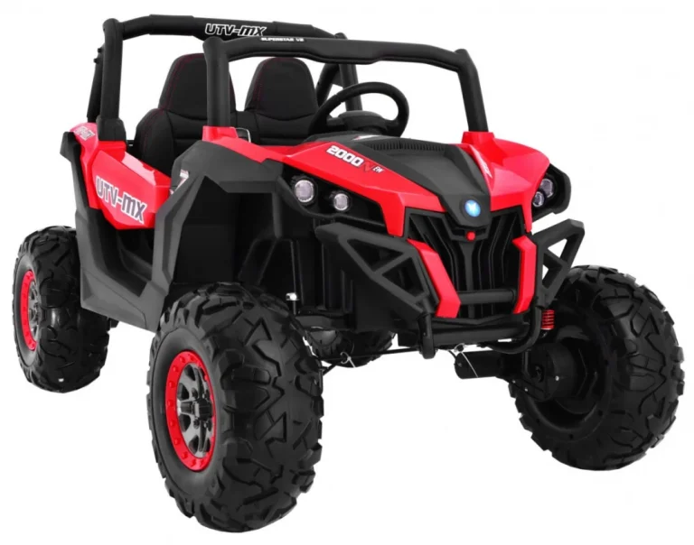 Superstar Kolica Za Djecu Crvena + 4x4 Pogon + Daljinski Upravljač + Nosač Za Prtljagu + Mp3 Led + 5