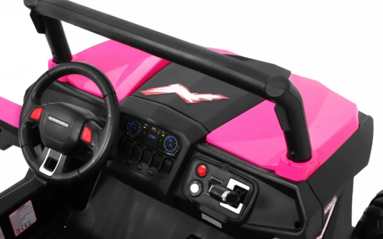 Superstar Kolica Za Djecu Roza + 4x4 Pogon + Daljinski Upravljač + Nosač Za Prtljagu + Mp3 Led + Brava Na Vratima 10