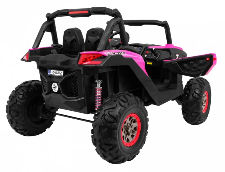 Superstar Kolica Za Djecu Roza + 4x4 Pogon + Daljinski Upravljač + Nosač Za Prtljagu + Mp3 Led + Brava Na Vratima 11